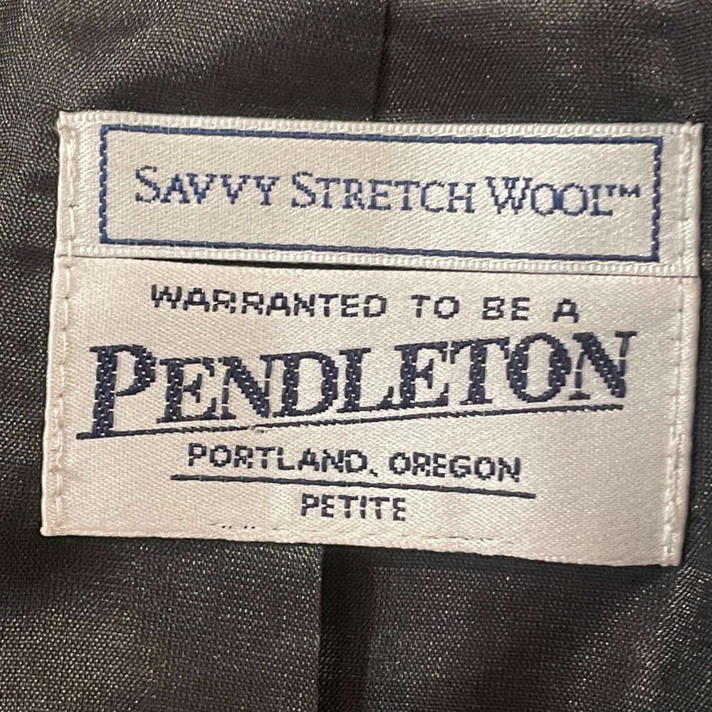 ~ Pendleton Blazer Black Stretch Wool 12p* No Tag Portland OR Vtg Lapel Pocket - Picture 8 of 15